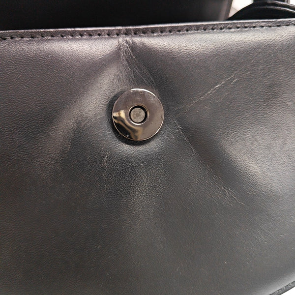 Calfskin Top Handle Bag Black