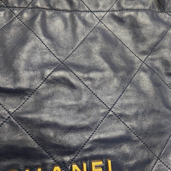 CHANEL 22 Medium Quilted Calfskin Blue
