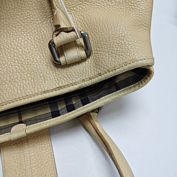 Calfskin Top Handle Bag Beige