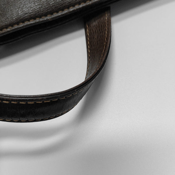 Calfskin Top Handle Bag Brown