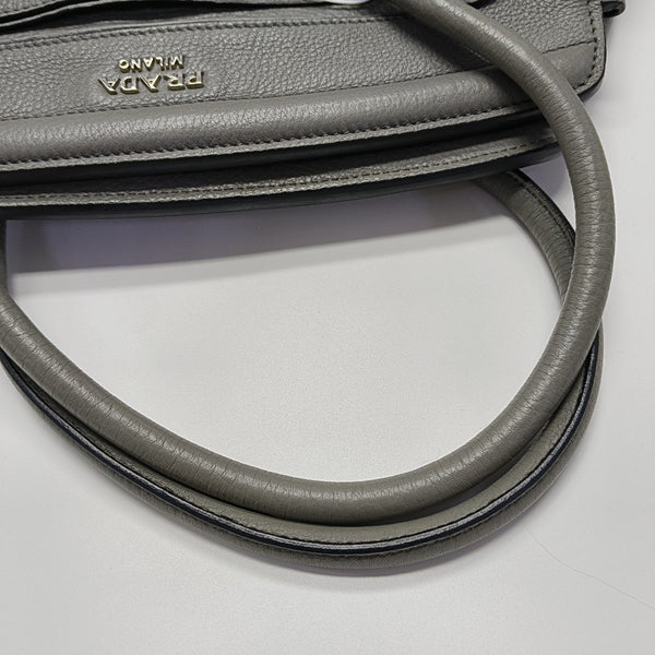 Leather Tote Bag Gray