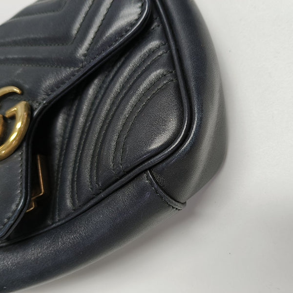 GG Marmont Small Quilted Calfskin Black