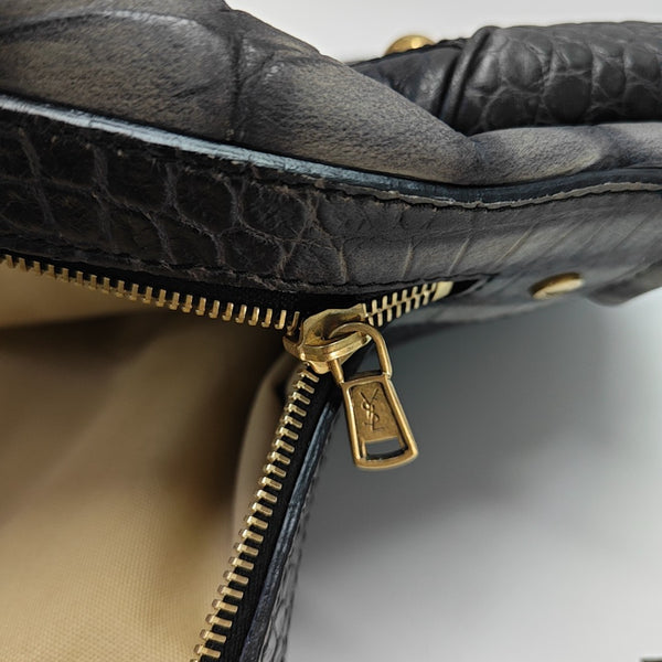 Calfskin Top Handle Bag Gray