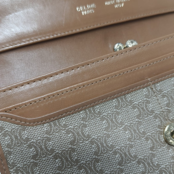 Coated Canvas Wallet Beige