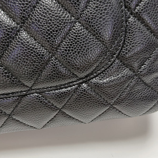 CHANEL GST Large Quilted Grained Calfskin Black