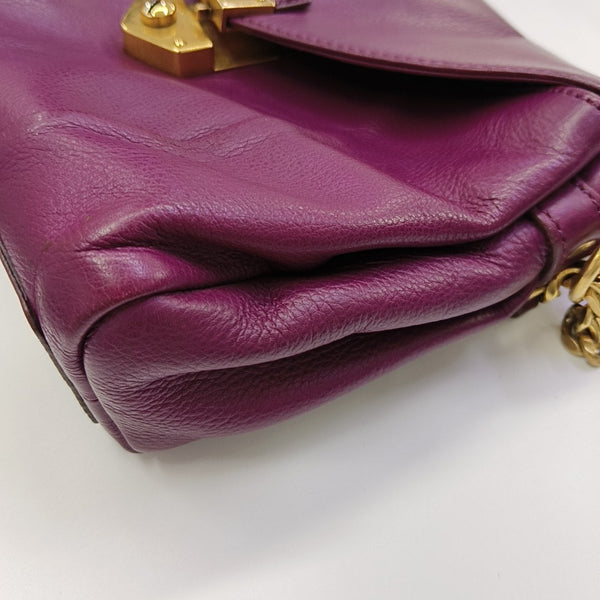 Calfskin Shoulder Bag Purple