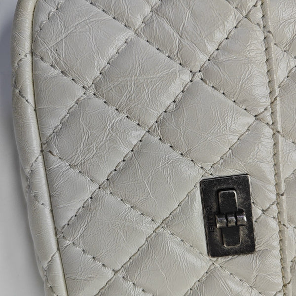 2.55 224 Quilted Calfskin White