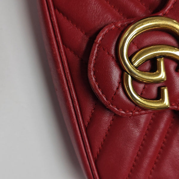 GG Marmont Mini Quilted Calfskin Red