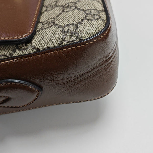 Horsebit 1955 Small Coated Canvas Beige
