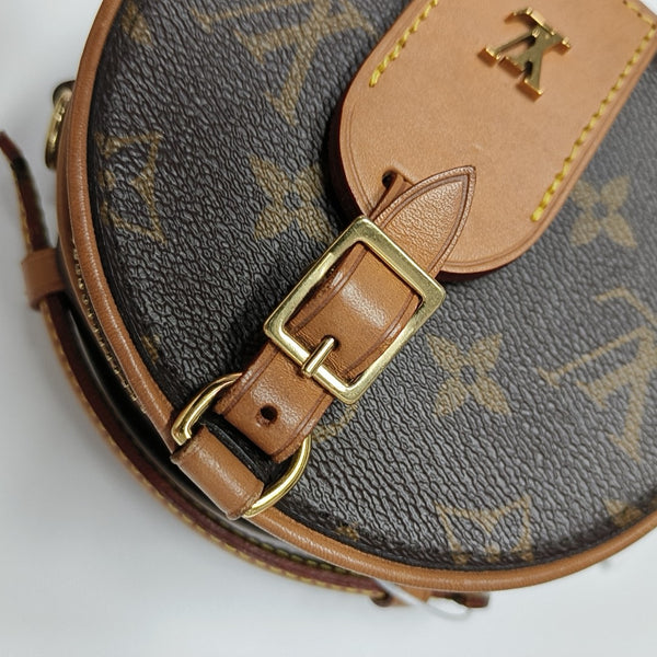 BOITE CHAPEAU Mini Monogram Coated Canvas Brown