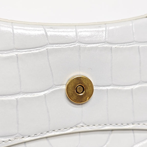 Hourglass Wallet On Chain Mini Calfskin White