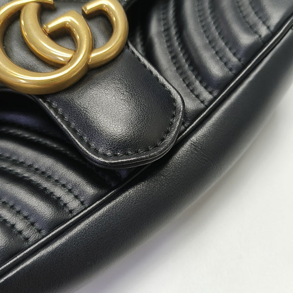 GG Marmont Small Quilted Calfskin Black