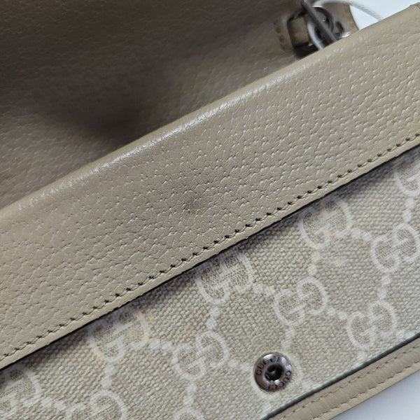 Dionysus Super Mini Monogram Coated Canvas Beige