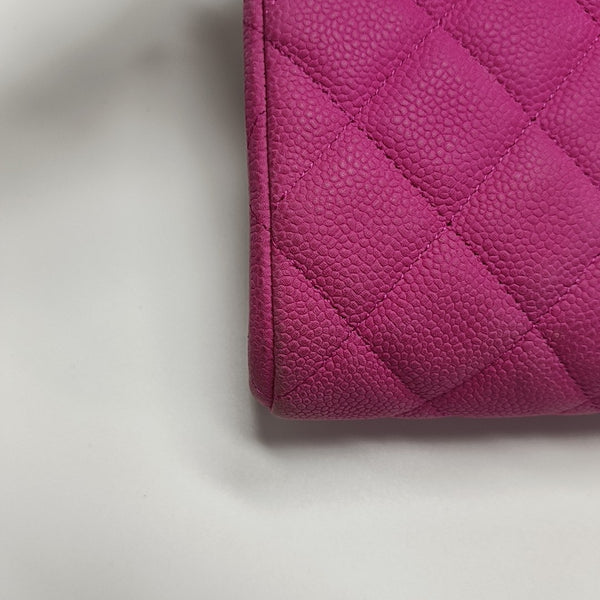 Clásico Flap Piel de Becerro Granulada Acolchada Rosa