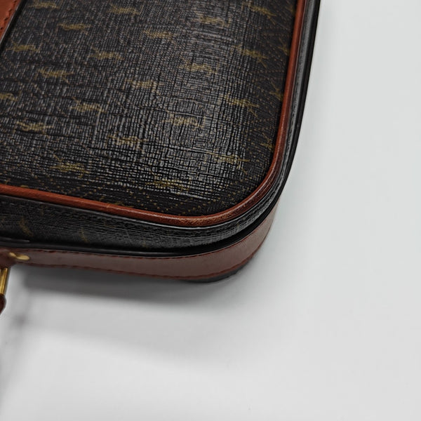 Coated Canvas Shoulder Bag Brown