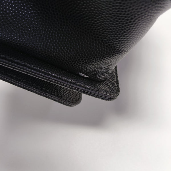 BOY CHANEL Small Quilted Grained Calfskin Black