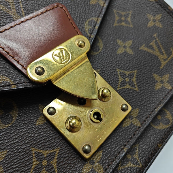 MONCEAU Monogram Coated Canvas Brown
