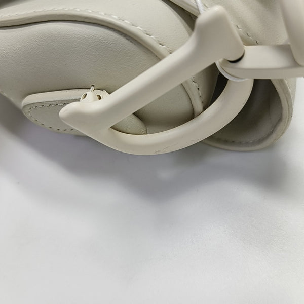 Saddle Small Calfskin White