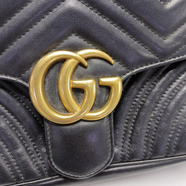 GG Marmont Medium Quilted Calfskin Black