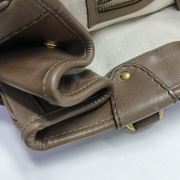 Calfskin Top Handle Bag Brown