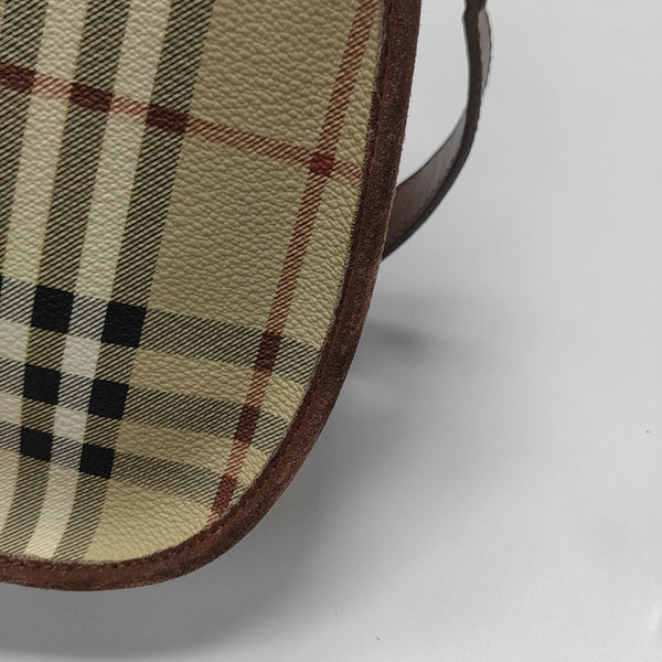 Coated Canvas Shoulder Bag Beige