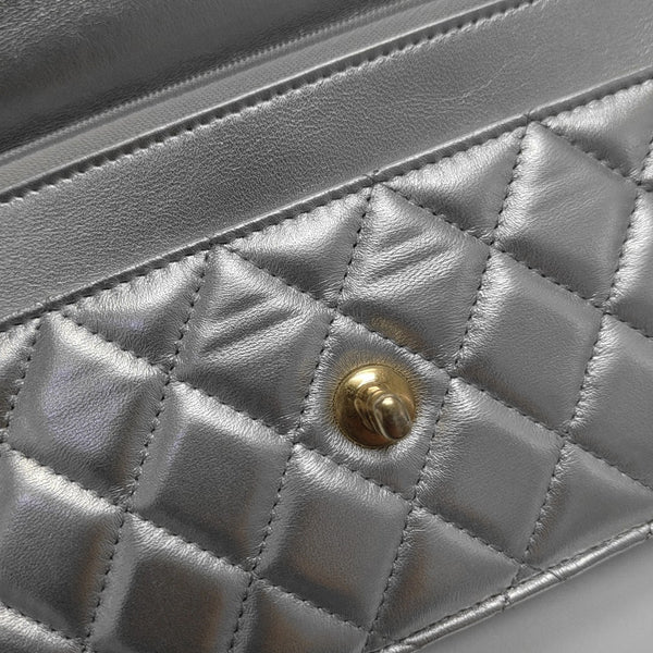 WOC Quilted Lambskin Silver