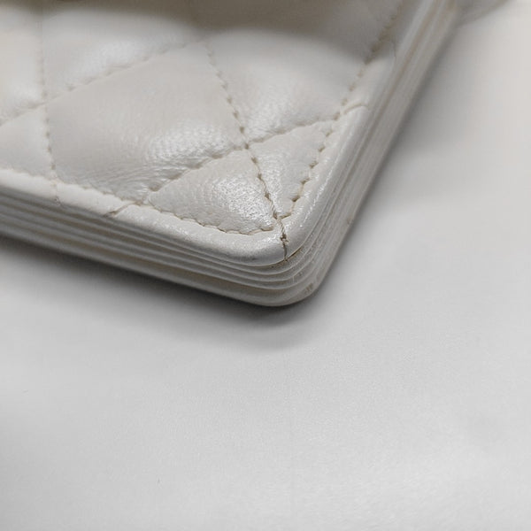 Quilted Lambskin Shoulder Bag White
