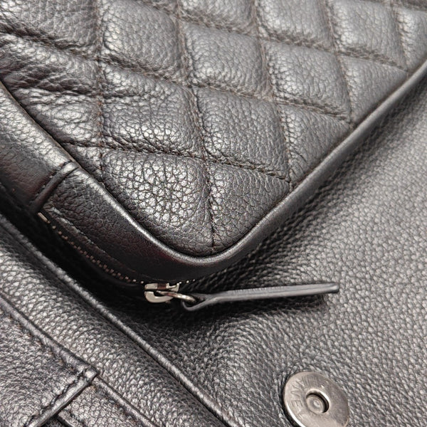 Quilted Grained Calfskin Black