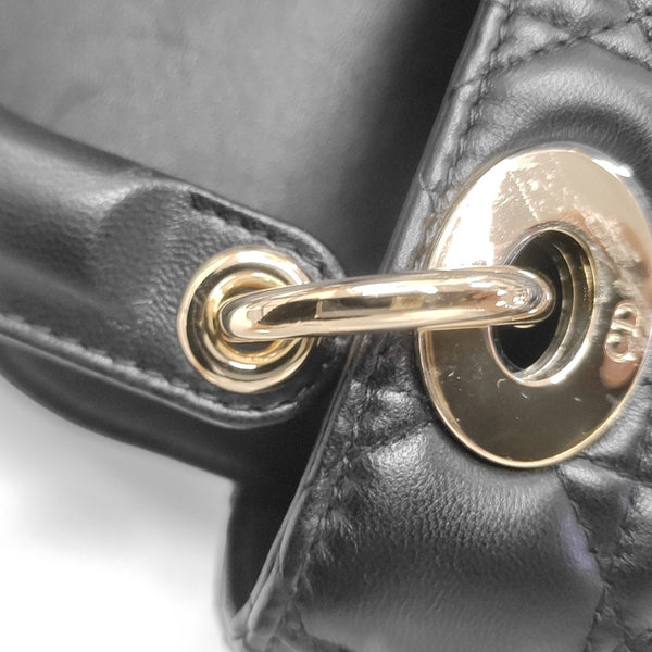 Lady Dior Small Cannage Silk Satin Black