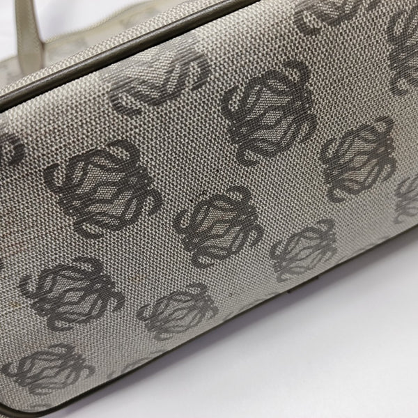 Coated Canvas Top Handle Bag Gray