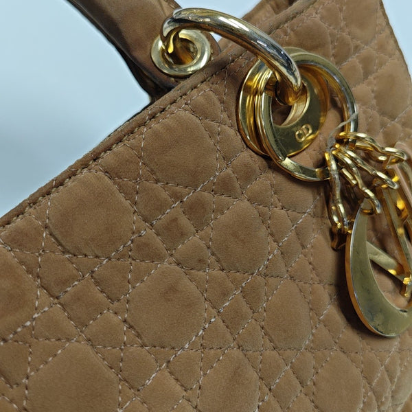 Lady Dior Medium Cannage Fabric Brown