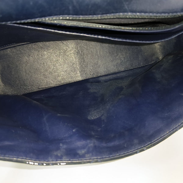 CLASSIC FLAP Jumbo Quilted Patent Leather Blue