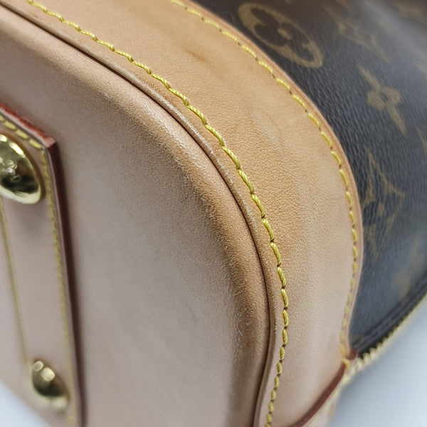 ALMA PM Monogram Coated Canvas Brown