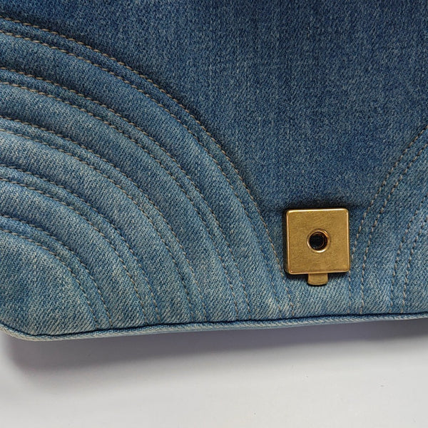 GG Marmont Medium Quilted Denim Blue