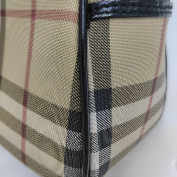 Coated Canvas Top Handle Bag Beige