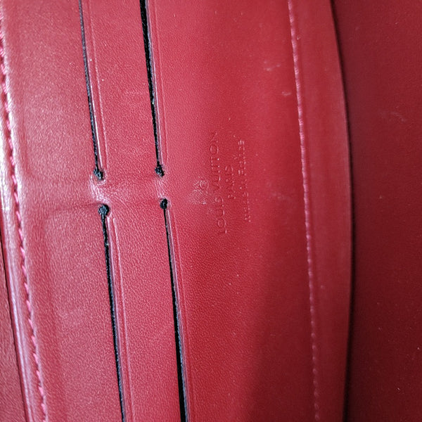 ZIPPY Monogram Patent Calfskin Red Wallet
