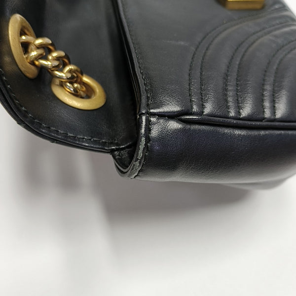 GG Marmont Small Quilted Calfskin Black