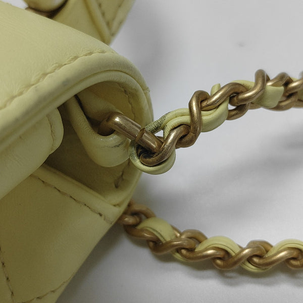 Quilted Lambskin Shoulder Bag Yellow