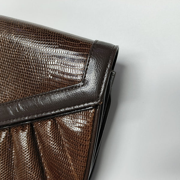 Lizard Shoulder Bag Brown