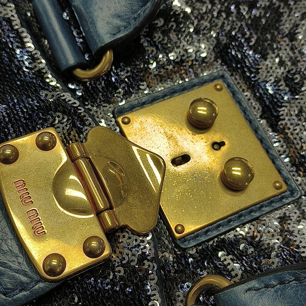 Sequins Tote Bag Blue