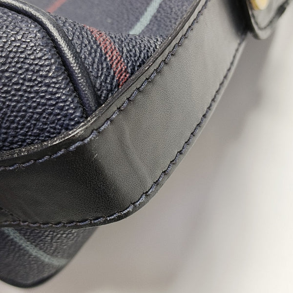 Coated Canvas Shoulder Bag Blue
