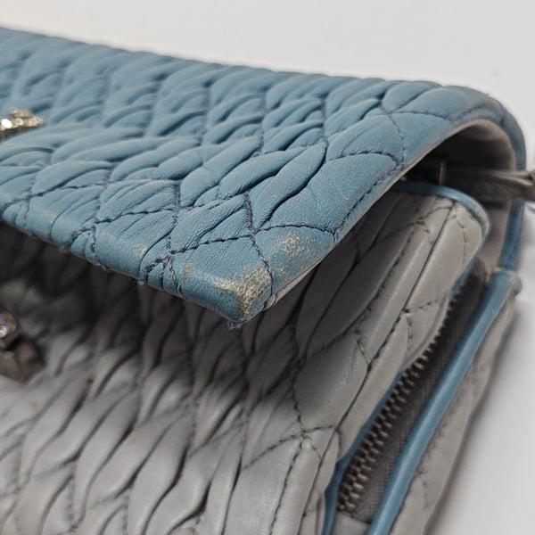 Crystal Quilted Lambskin Blue