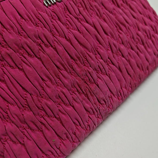Quilted Fabric Shoulder Bag Red