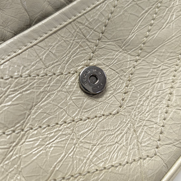 NIKI Small Chevron Calfskin White
