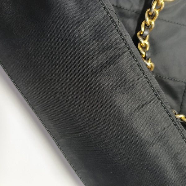 Quilted Nylon Shoulder Bag Black