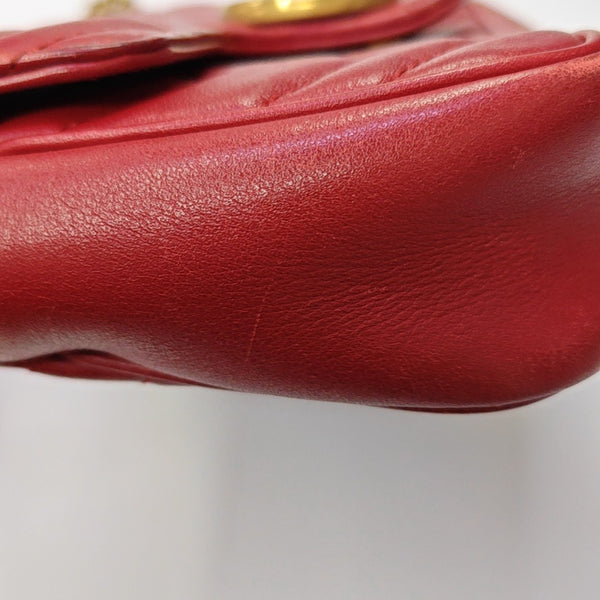 GG Marmont Mini Quilted Calfskin Red