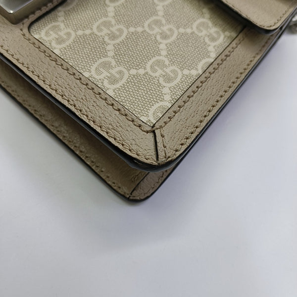 Dionysus Mini Monogram Coated Canvas Beige