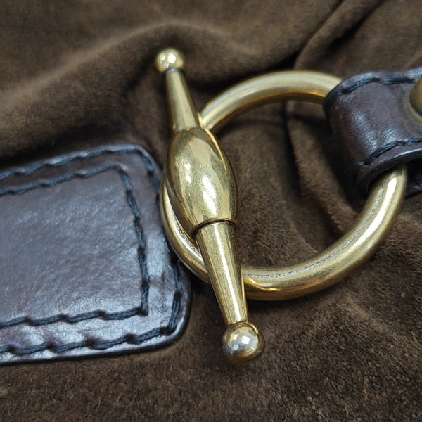 Suede Top Handle Bag Brown