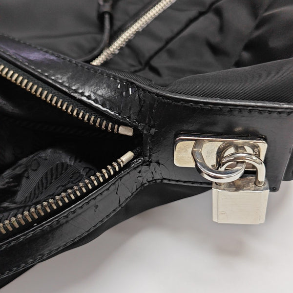 Nylon Top Handle Bag Black