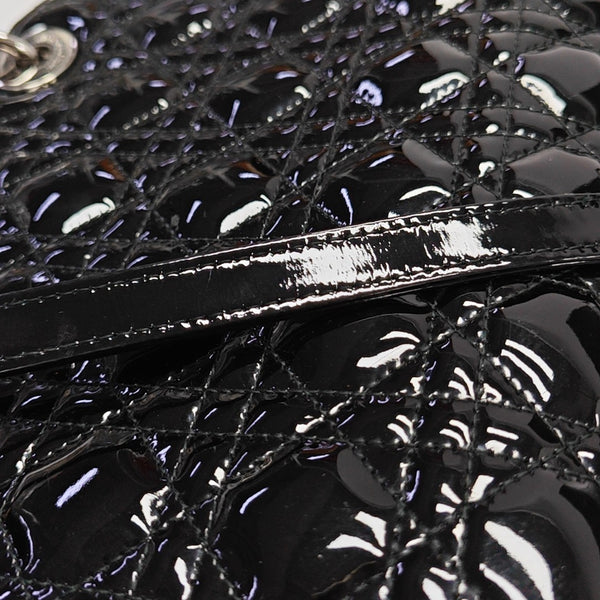 Lady Dior Medium Cannage Patent Leather Black